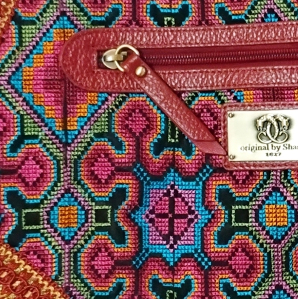 Vintage Sharif 90s Multicolor Global Tapestry Hobo - Picture 10 of 10